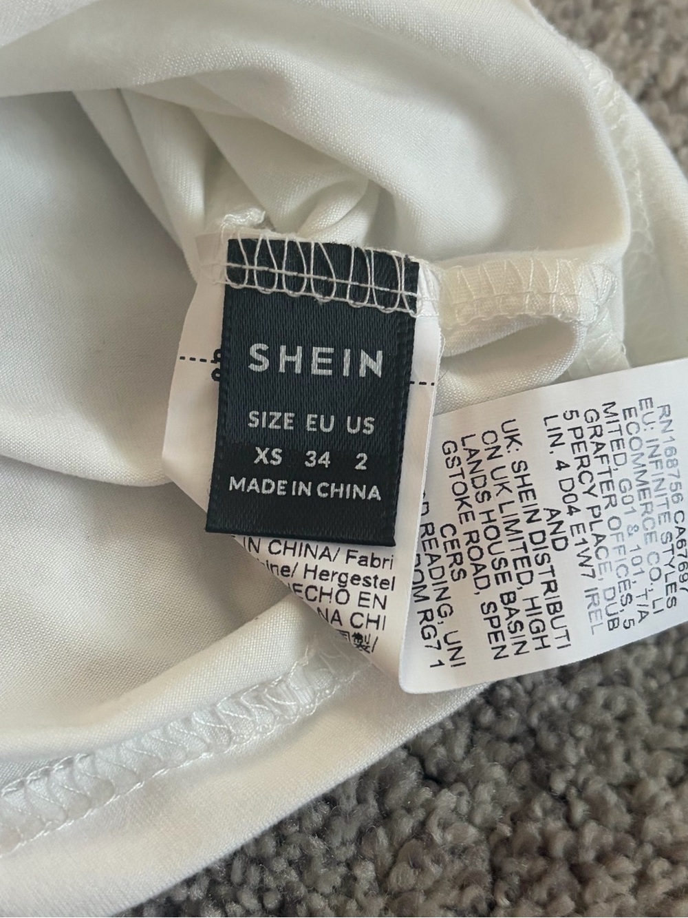 SHEIN White Strapless Tube Top with Pink Shell Accents - Picture 3 of 3